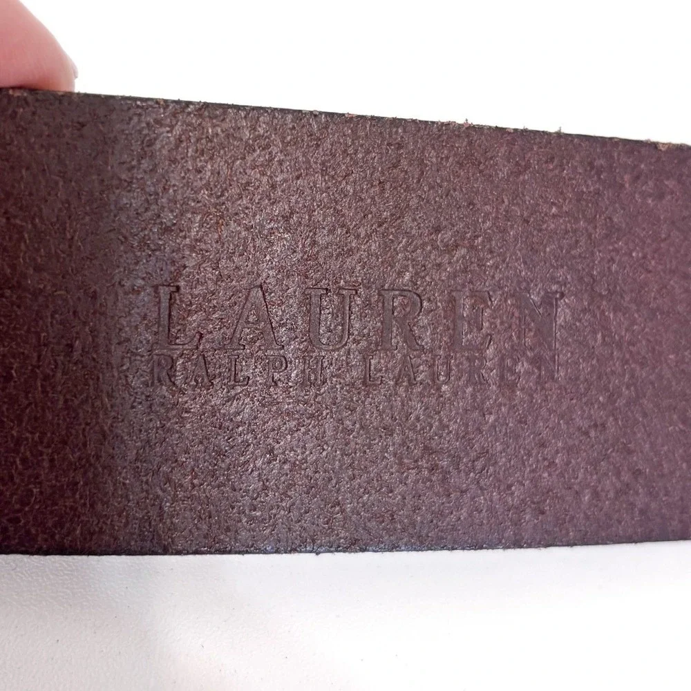 Ralph Lauren Equestrian Leather Brass Belt Womens M Brown Double Buckle Bridle